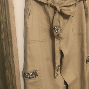 Chico’s Women’s Cargo Style Embellished Khakis